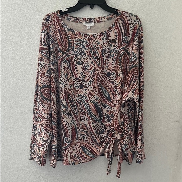 Westbound Tops - Westbound Multicolor Paisley Long Sleeve Top
